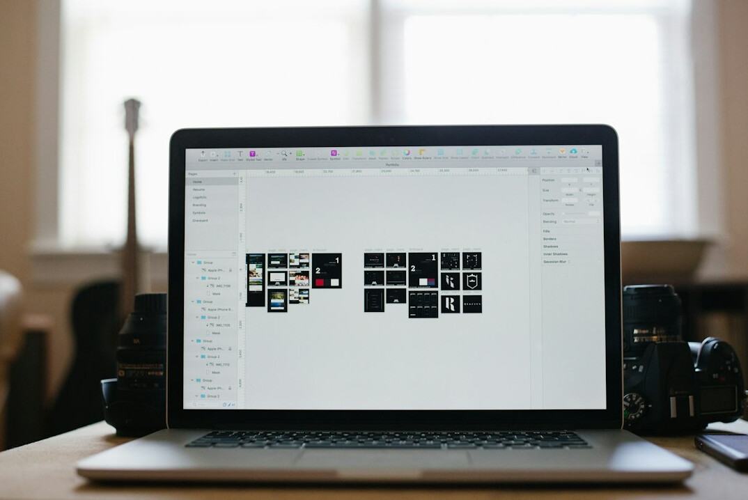 laptop with podcast app