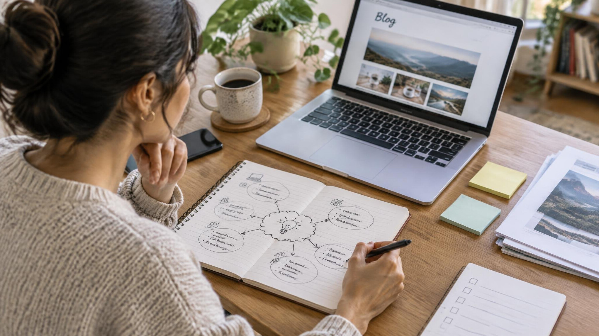 writer brainstorming blog ideas