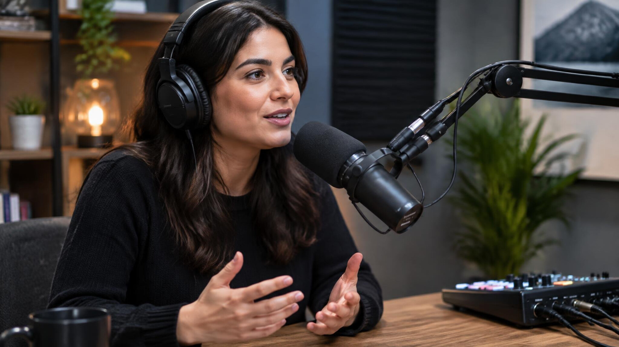 podcast microphone setup
